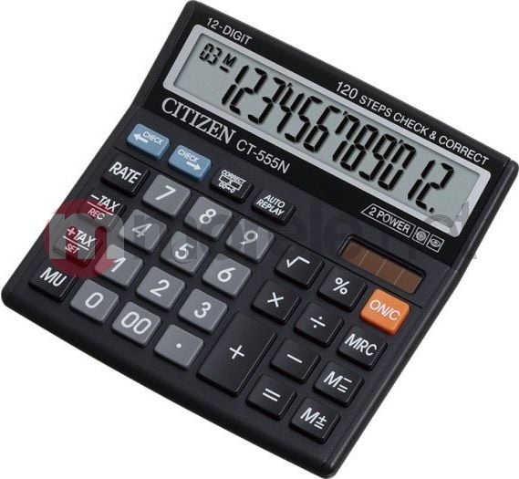 Calculatoare de birou - Calculator de birou CT-555N, Citizen, 12 cifre, Negru