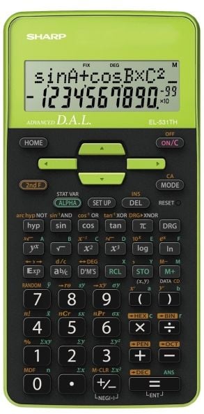 Calculatoare de birou - Calculator stiintific Sharp EL-531TH,273 functii,10 digiti,161x80x15mm,negru cu verde