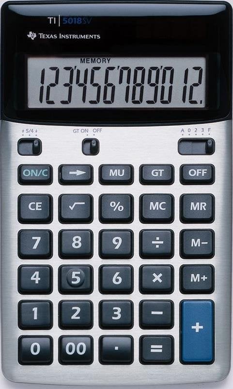Calculator de birou Texas Instruments TI-5018 SV, afisaj SuperView™ 12 digiti