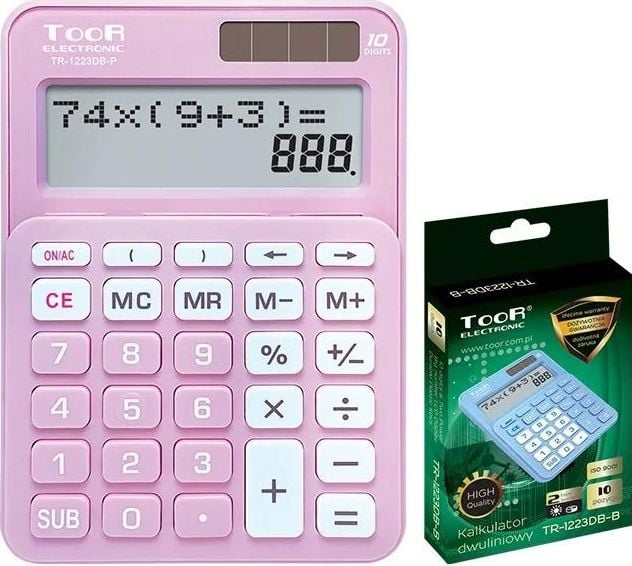 Calculatoare de birou - Calculator electronic Toor Calculator biliniar cu 10 cifre TR-1223DB-P TOOR