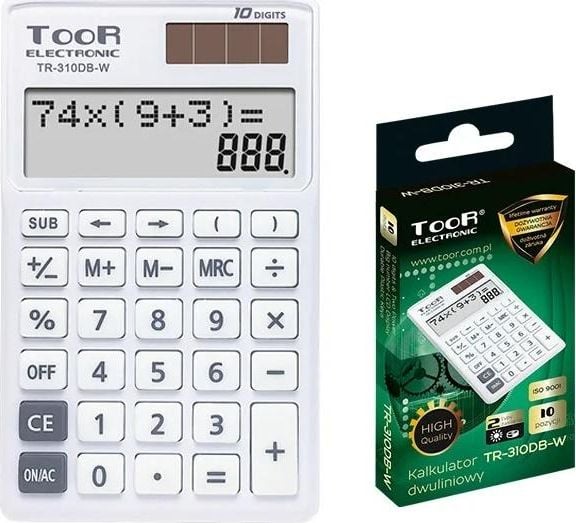 Calculator electronic Toor Calculator biliniar cu 10 cifre TR-310DB-W TOOR