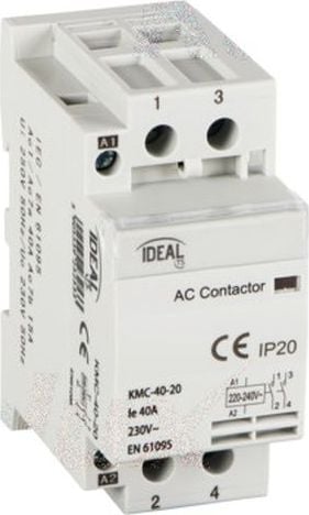 Contactor modular Kanlux 40A 2NO 0R 230V AC KMC-40-20 23253