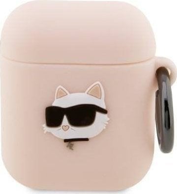 Husa Karl Lagerfeld Karl Lagerfeld KLA2RUNCHP Husa Apple AirPods 2/1 roz/roz Silicon Choupette Head 3D