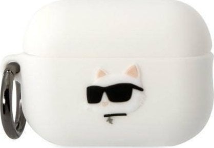 Husa Karl Lagerfeld Karl Lagerfeld KLAP2RUNCHH Husa Apple AirPods Pro 2 alb/alb Silicon Choupette Head 3D