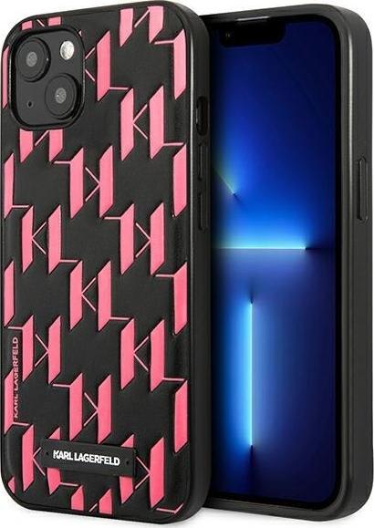 Karl Lagerfeld KLHCP13SMNMP1P este un husă pentru iPhone 13 mini 5,4 din policarbonat în culoarea roz, cu monograma Plaque a lui Karl Lagerfeld.