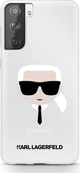 Karl Lagerfeld KLHCS21MKTR S21 + G996 carcasa rigida Transparenta cu capul lui Karl.