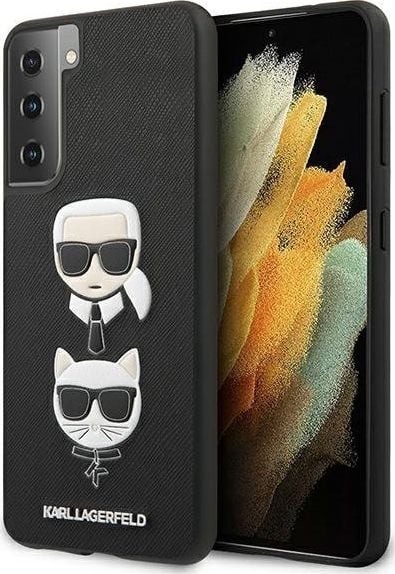 Karl Lagerfeld Karl Lagerfeld KLHCS21MSAKICKCBK S21+ G996 czarny/black hardcase Saffiano Ikonik Karl&amp;Choupette Head