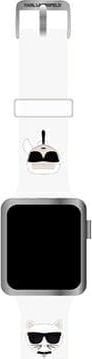 Karl Lagerfeld Curea Karl Lagerfeld KLAWMSLCKW Apple Watch 38/40/41mm curea albă/albă Silicon Karl & Choupette Heads