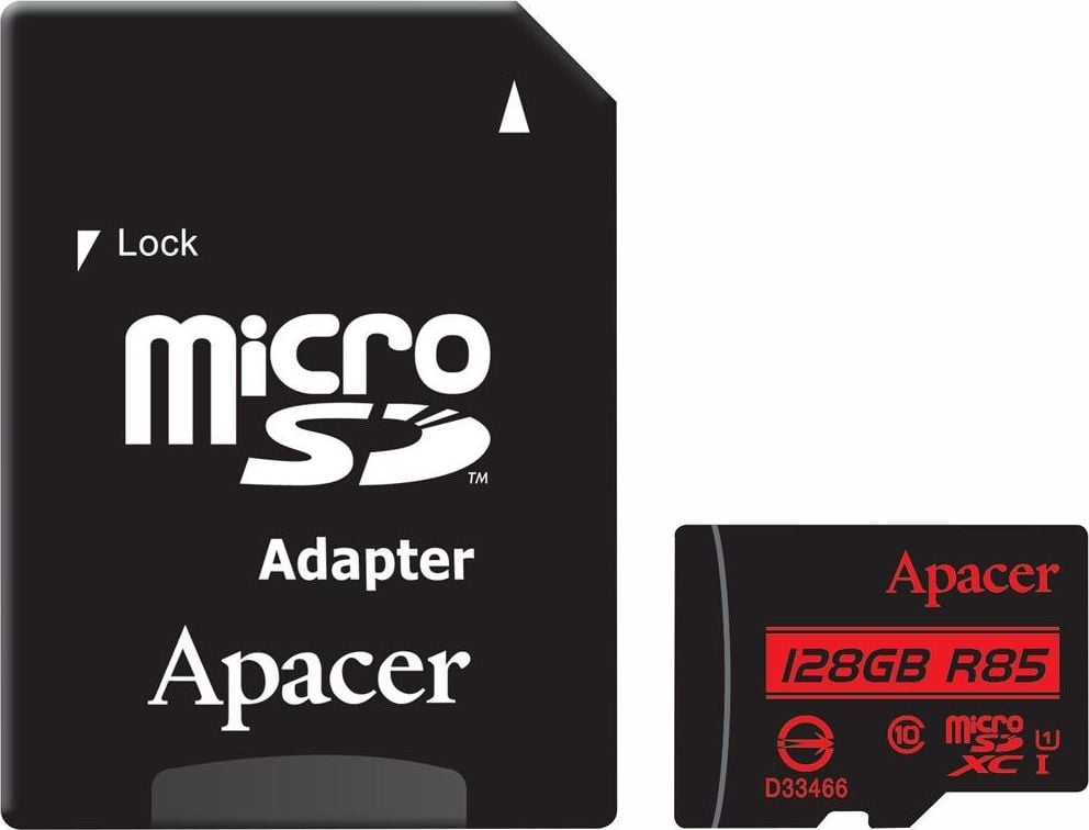 Card MicroSDXC Apacer, 128GB clasa 10 UHS-I, cu adaptor SD, 85MB/s