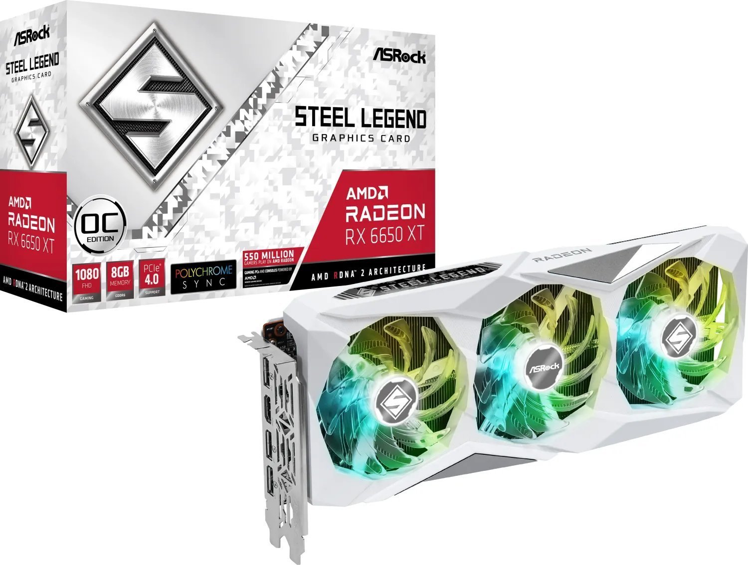 Karta graficzna ASRock Asrock RX 6650XT Steel Legend White 8GB OC retail