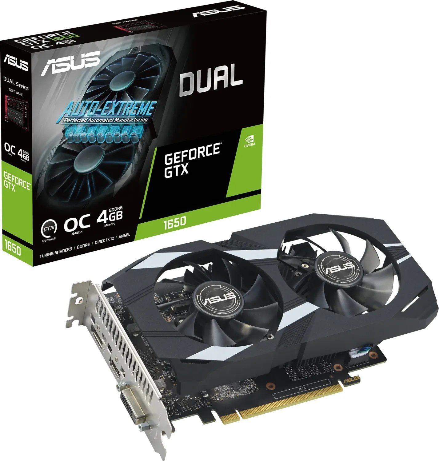 Karta graficzna Asus VGA PCIE16 GTX1650 4GB GDDR6/DUAL-GTX1650-O4GD6-P-EVO ASUS