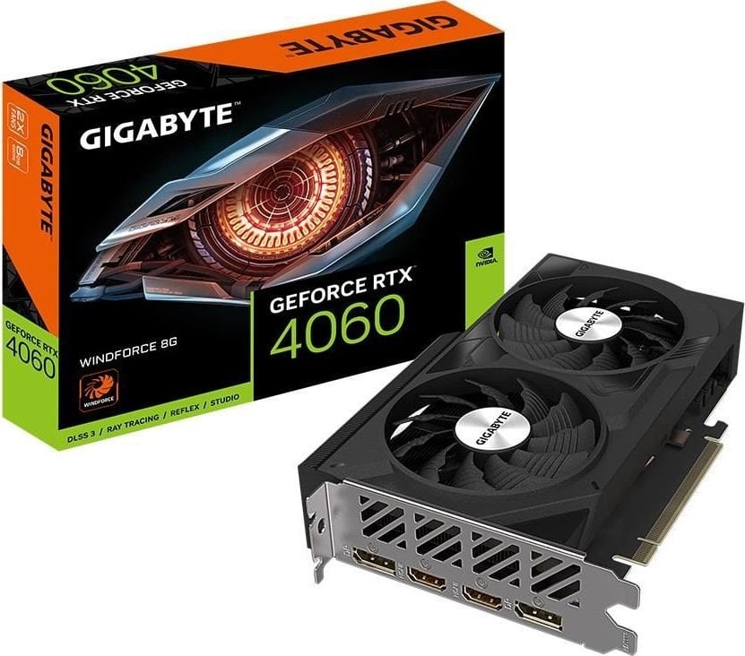 Karta graficzna Gigabyte VGA PCIE16 RTX4060 8GB GDDR6/GV-N4060WF2-8GD GIGABYTE