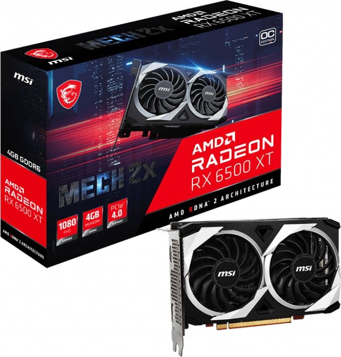 Karta graficzna MSI Radeon RX 6500 XT Mech X2 OC 4GB GDDR6 (RX 6500 XT MECH 2X 4G OC)