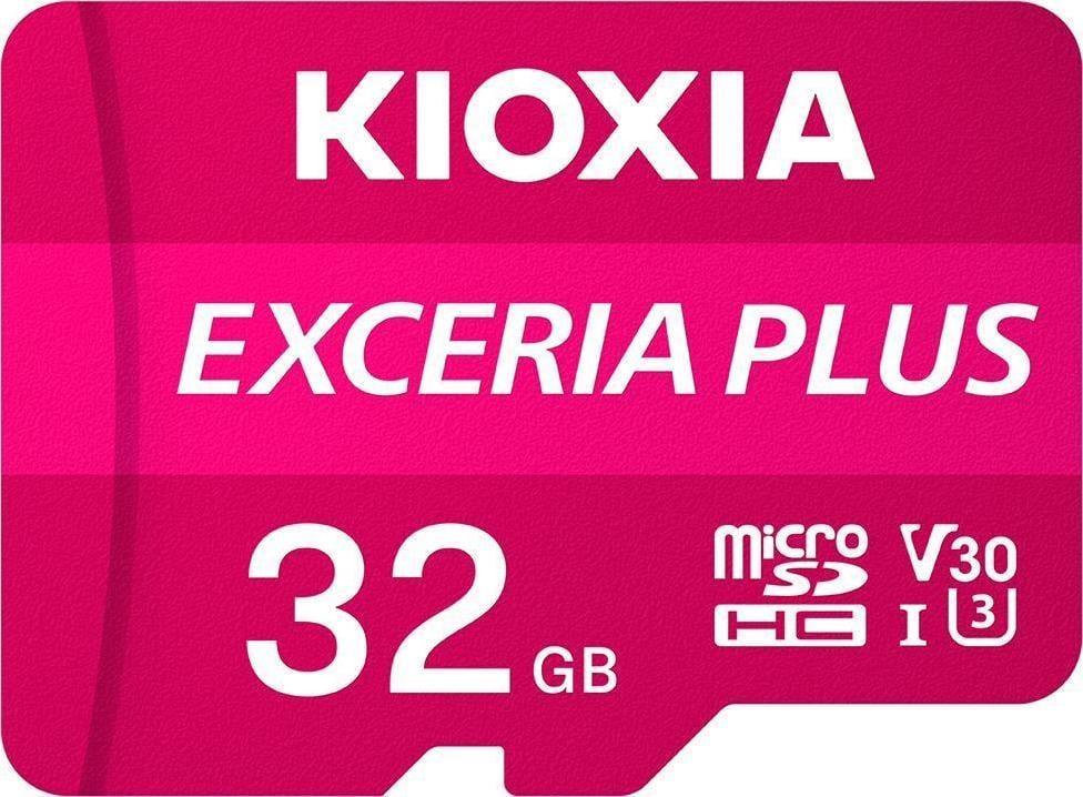 Card de memorie microSDHC Kioxia Exceria Plus (M303) 32GB,UHS I U3+ adaptor, LMPL1M032GG2