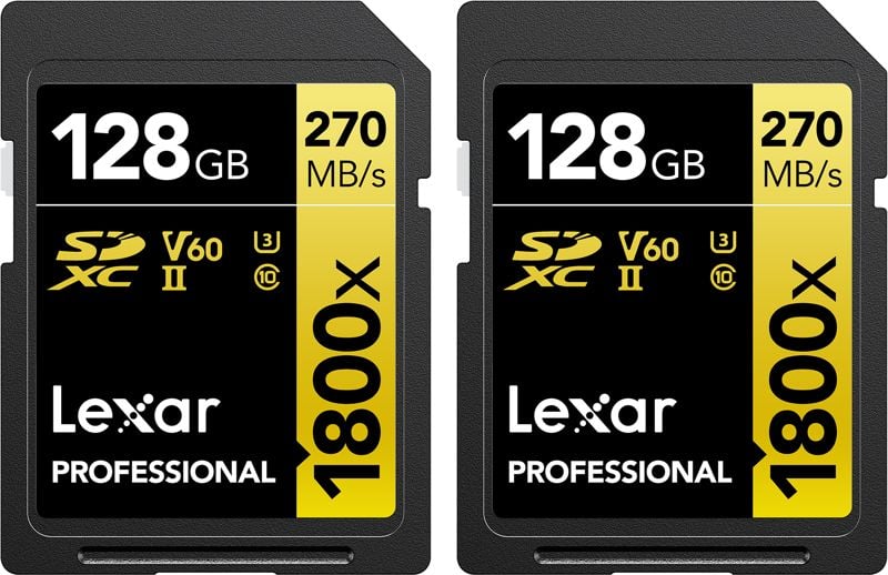 Card Lexar Professional 1800x SDXC 128GB + 128GB Clasa 10 UHS-II/U3 V60 (LSD1800128G-B2NNG)