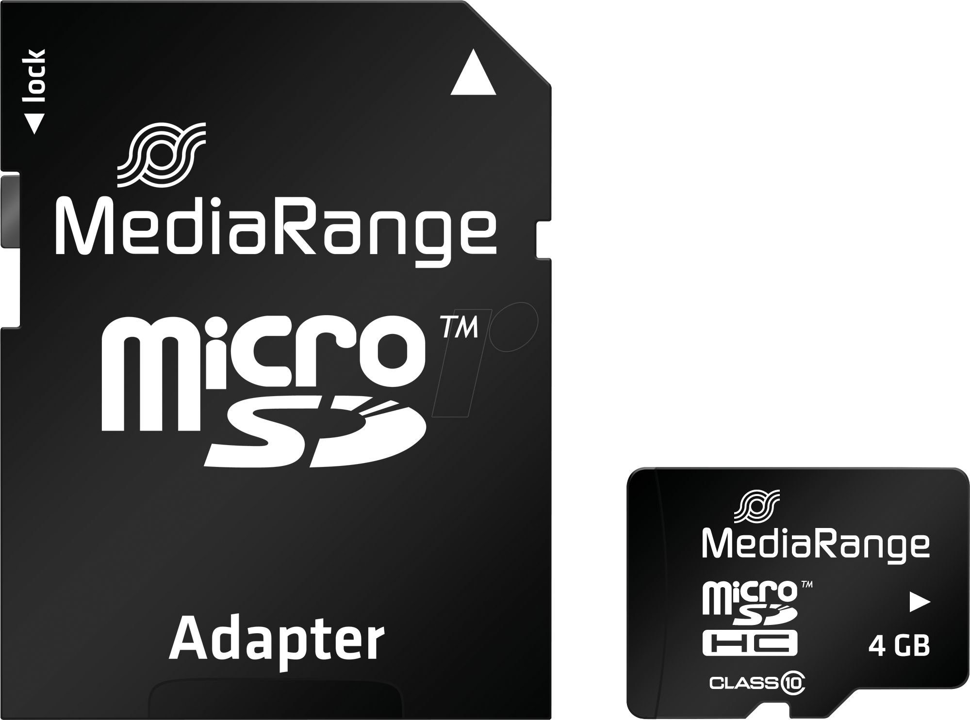 Card de memorie MediaRange micro SDHC 4Gb clasa 10 cu adaptor SD