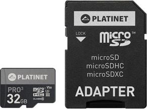 Card microSDHC 32 Gb UHS-III 70MB/S Platinet Pro 44003 , clasa 10 cu adaptor