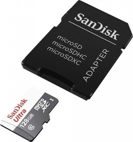 Card SanDisk Ultra MicroSDXC de 128 GB clasa 10 UHS-I (SDSQUNR-128G-GN6TA)