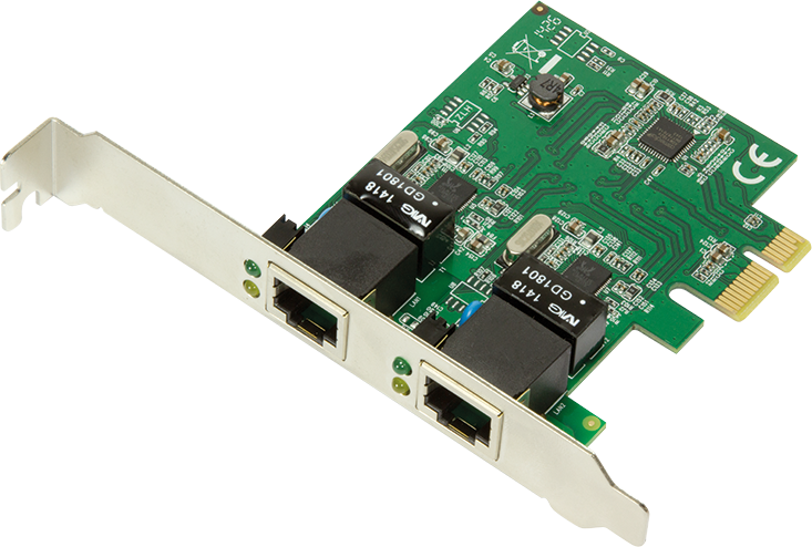 Placi de retea - Accesoriu IT logilink Card PCIex, extensie pentru 2x (RJ45) Gigabit Ethernet, full duplex flow control, WOL, LogiLink PC0075
