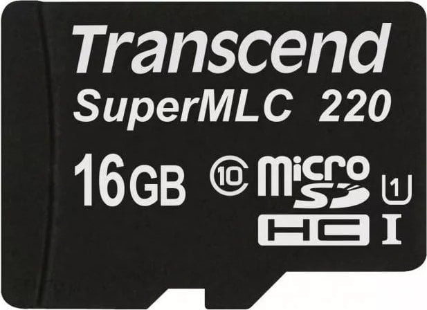 Card Transcend SuperMLC 220 MicroSDHC 16GB Clasa 10 UHS-I/U1 (TS16GUSD220I)