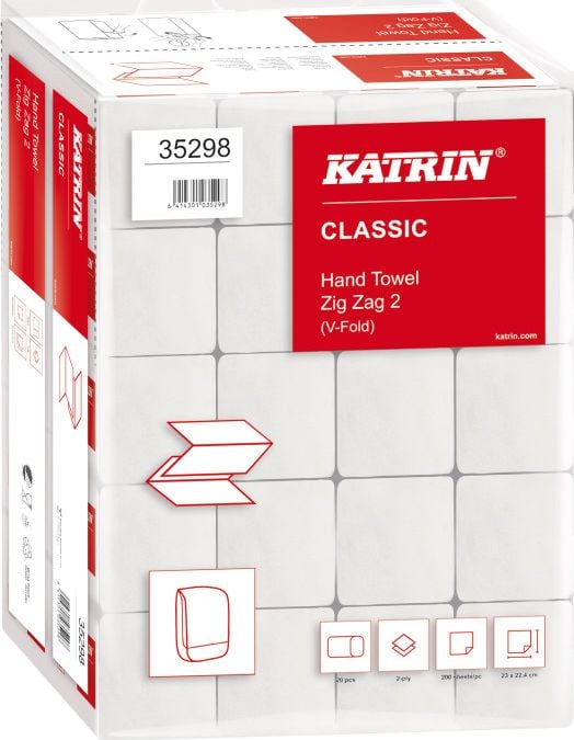 Katrin Katrin Classic - prosop pliat ZZ, 2 straturi - Alb