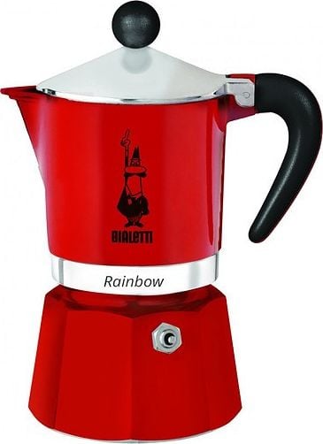 Cafetiere - Espresor Bialetti Rainbow 4961, capacitate 50 ml, pentru 1 cesti, Rosu