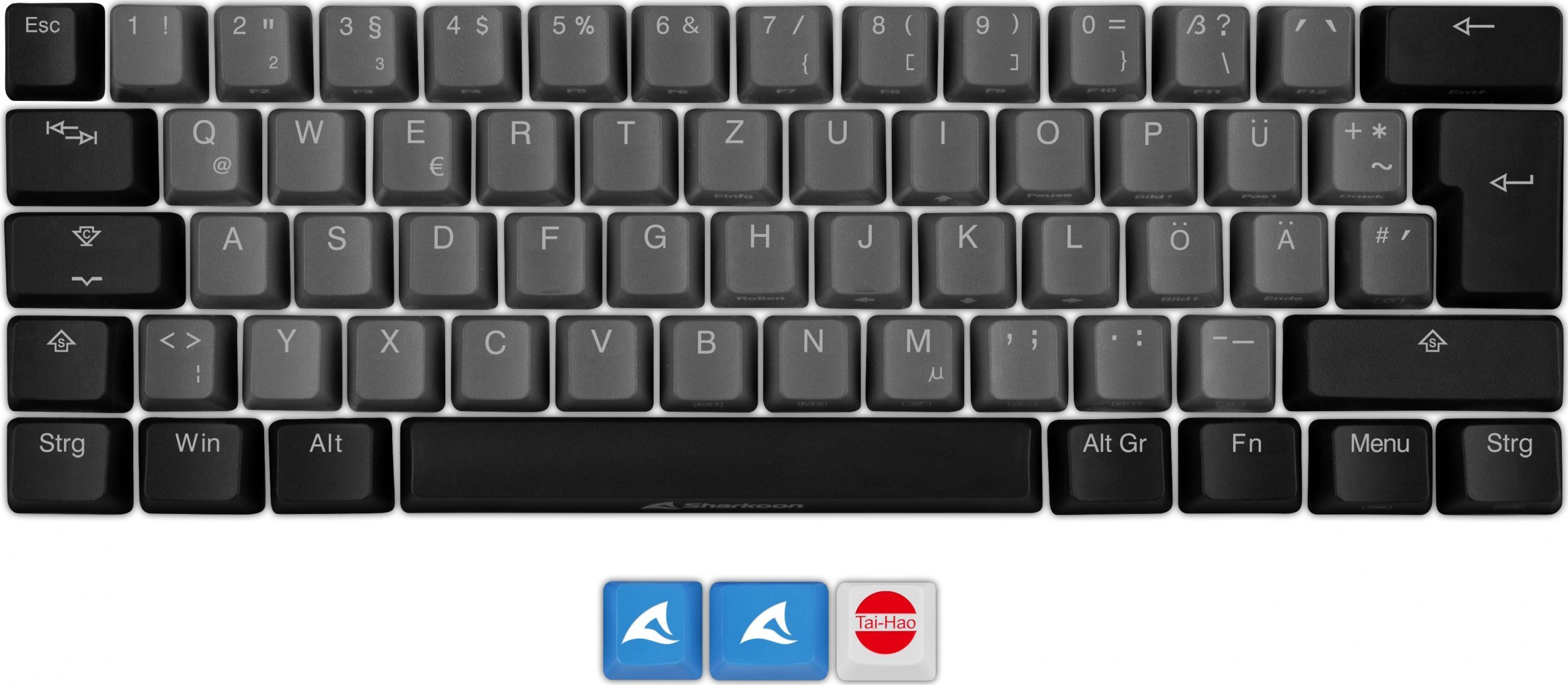 Keychron Sharkoon SKILLER SAC20 S4, tastatura (negru, 61 de piese, aspect ISO (DE), pentru SKILLER SGK50 S4)