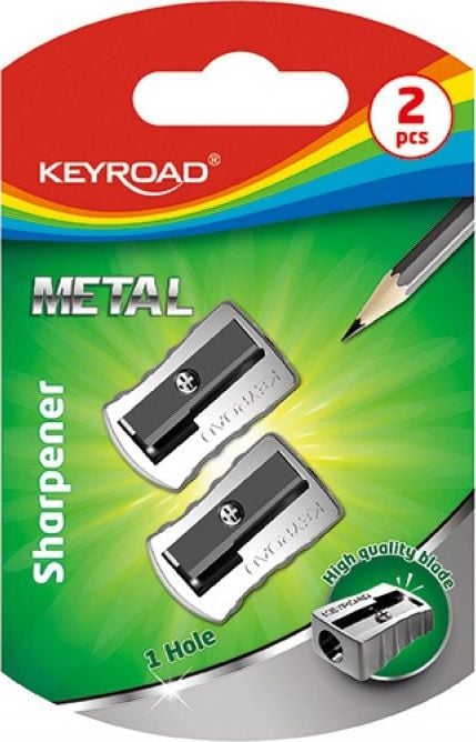 Keyroad Ascuțitor de creion din aluminiu simplu 2 buc