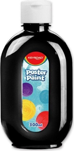 Keyroad Farba plakatowa KEYROAD, 300ml, butelka, czarna