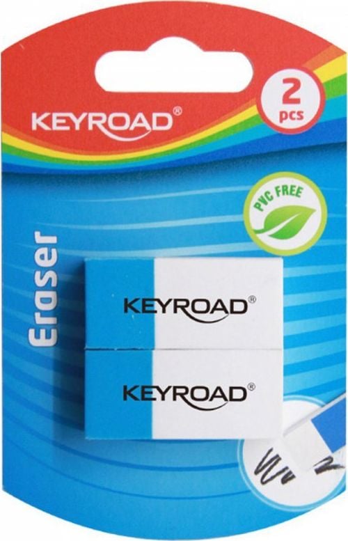 Keyroad Keyroad Eraser Multifunctional, 2 buc. Blister, albastru și alb