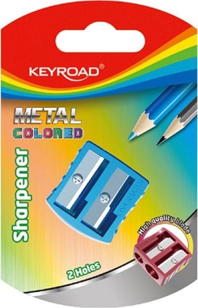 Keyroad Sharpener, aluminiu, dublu, blister, culori asortate