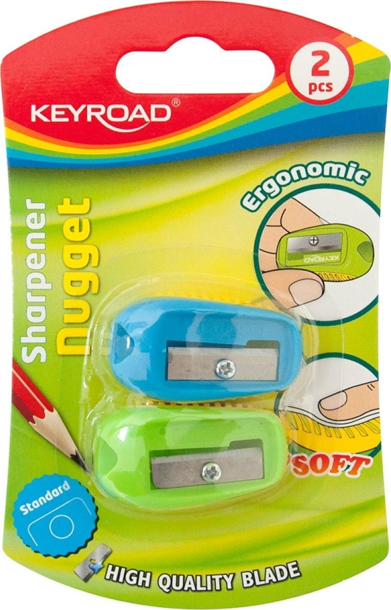 Creioane si ascutitori - Keyroad Single Sharpener Nugget amestec de culori