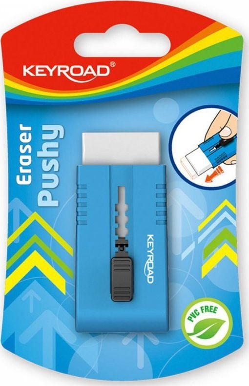 Corectoare si radiere - Keyroad Universal Keyroad Pushy Eraser, blister, culori asortate