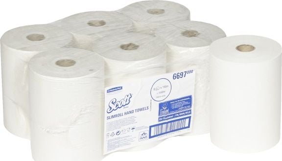 Kimberly-Clark Kimberly-Clark Scott Slimroll - Roll prosop de mână, lungime 190 m - Alb