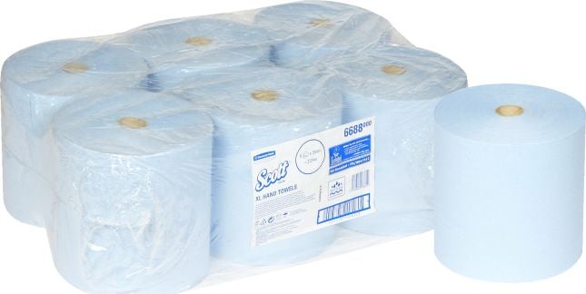 Kimberly-Clark Kimberly-Clark Scott XL - Prosop de hârtie într-o rolă mare, hârtie reciclată, 354 m - albastru