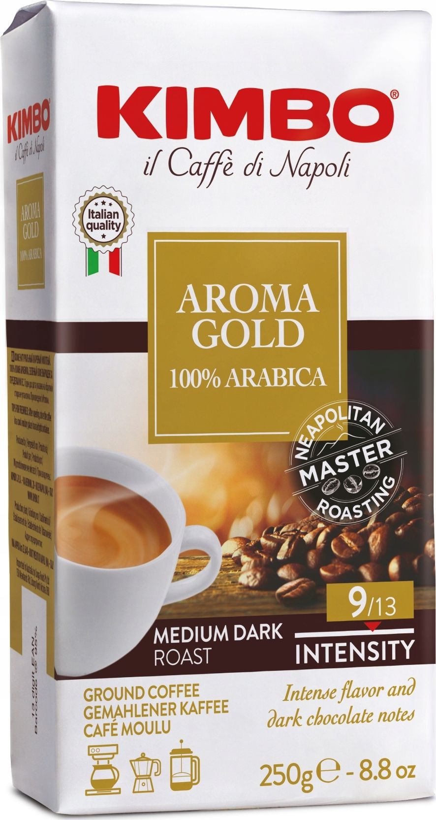 Cafea Kimbo Aroma Gold 100% Arabica, Macinata, 250G
