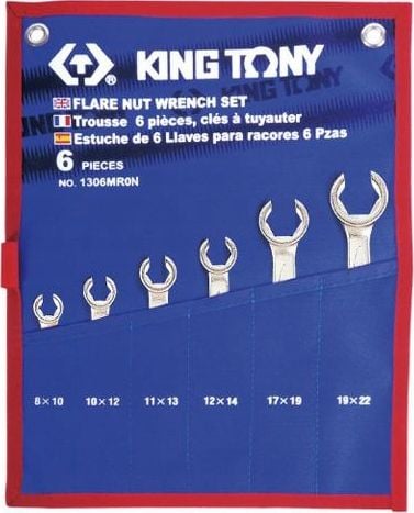 Set chei pentru linii de frână King Tony 6 buc. 8 - 22mm, Carcasa Kt1306mrn