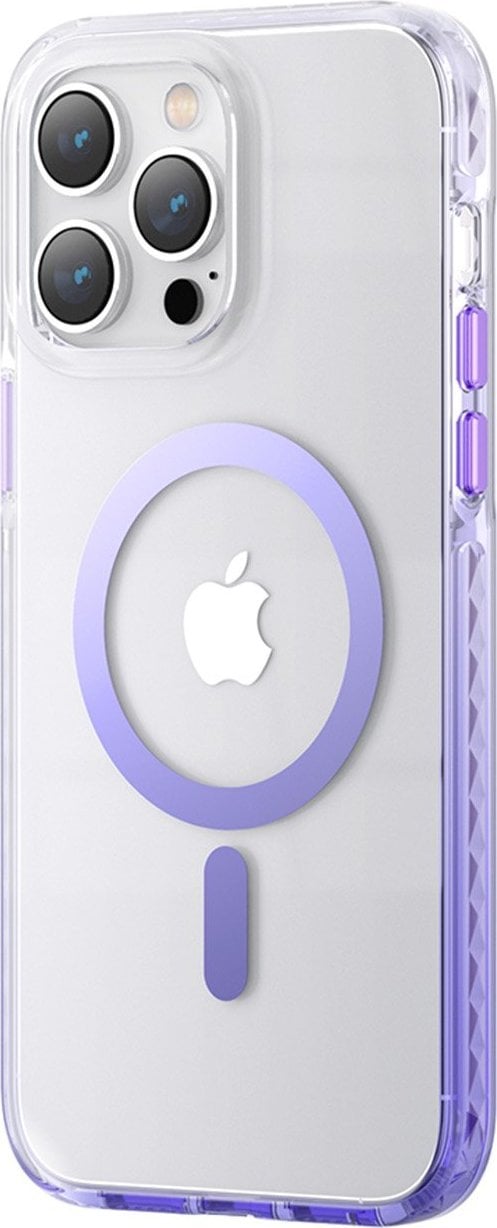 Kingxbar Kingxbar PQY Ice Crystal Series Husa magnetică MagSafe pentru iPhone 14 violet