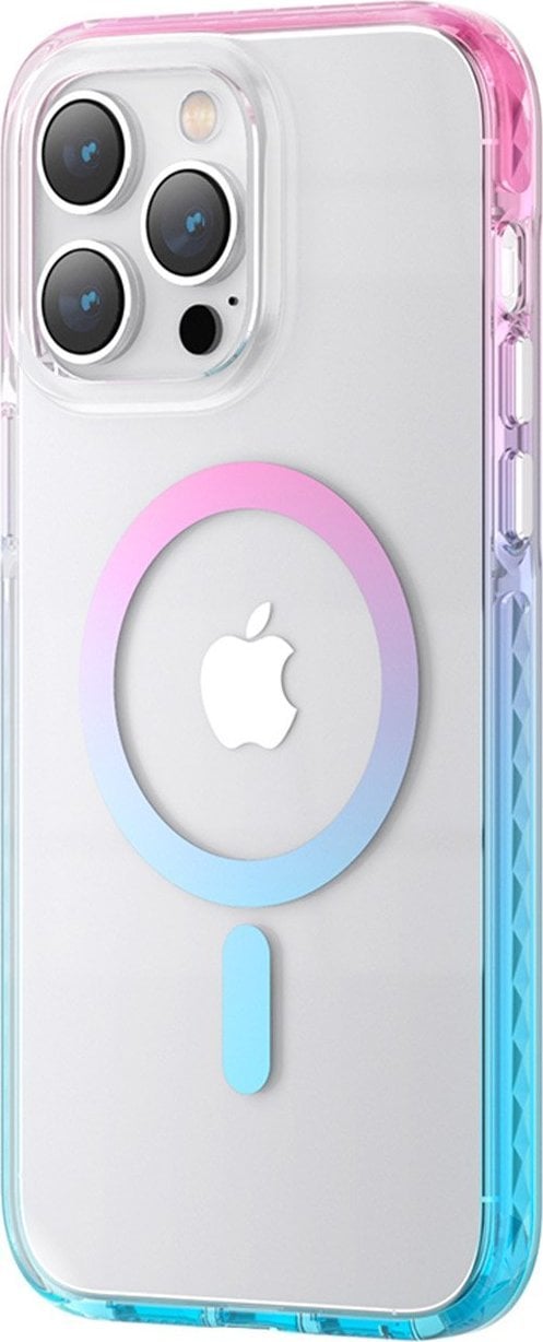 Husă magnetică Kingxbar Kingxbar PQY Ice Crystal Series iPhone 14 Pro MagSafe Pink Blue