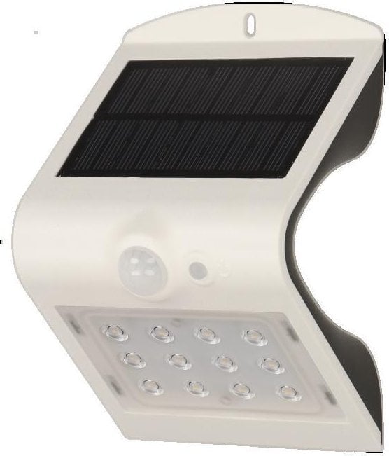Aplică Orno SILOE LED 1.5W, lampă solară cu senzor de mișcare 120st, 190lm, IP65, 4000K, 1200mAh, sursă de lumină dublă, alb, AD-SL-6083WLR4