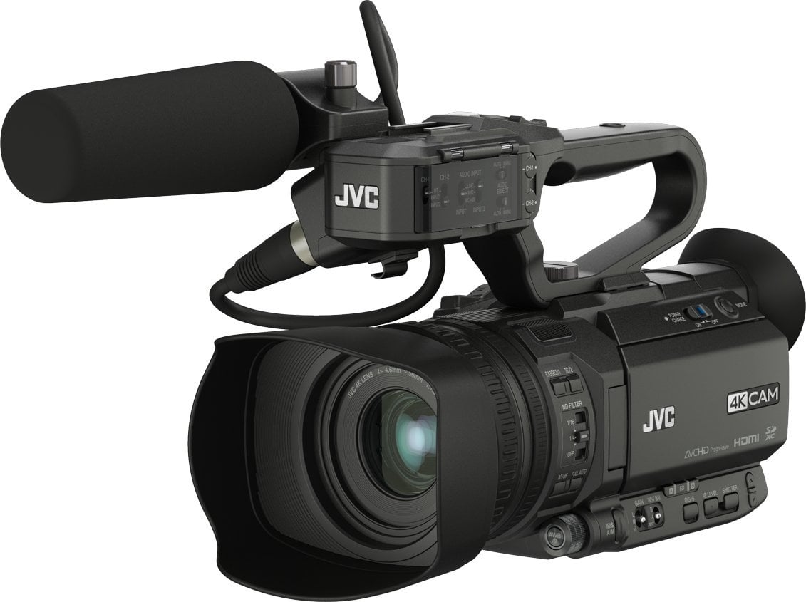 Camere video - Kit Camera Video JVC 4K GY-HM180E cu iesire SDI + Microfon JVC XLR