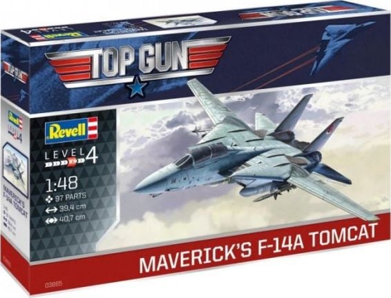 Kit constructie Avion F-14A Tomcat Top Gun, Scara 1:48, Level 4