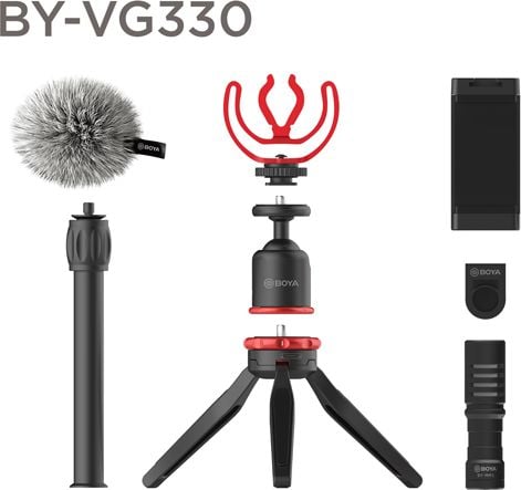 Kit de vlogging cu microfon pentru smartphone BOYA BY-VG330