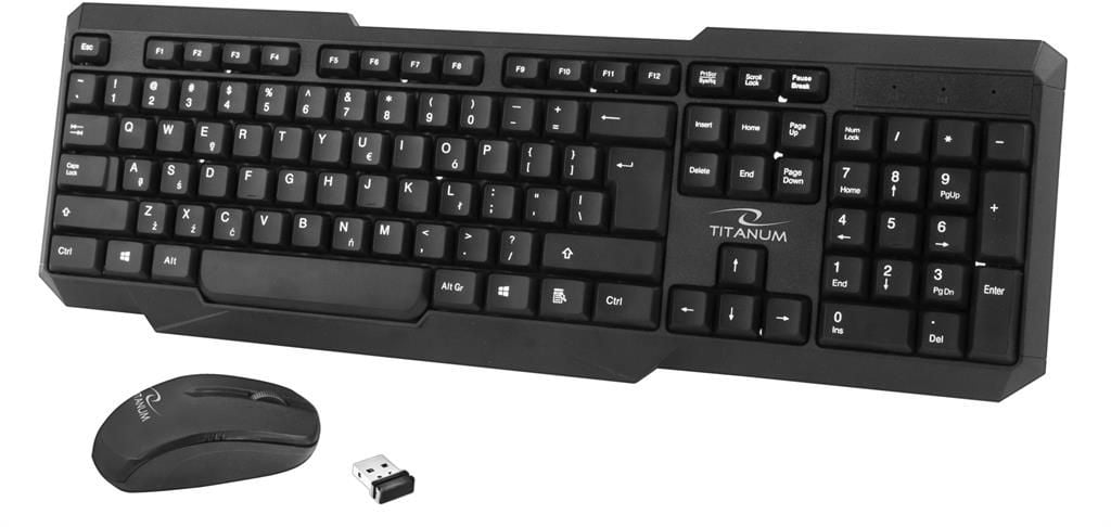 Kit Tastatura + Mouse - Kit Tastatura + Mouse Wireless Titanum Memphis, USB, Negru