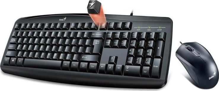 Kit Tastatura + Mouse - Kit tastatura + Mouse Genius KM-200, USB, Negru