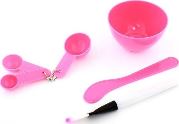 Kit TopShine pentru realizarea și aplicarea măștilor,pensula pentru masca, roz, plastic