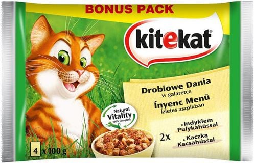 Hrana pentru pisici Kitekat plic aroma curcan/rata 4 X 100 g