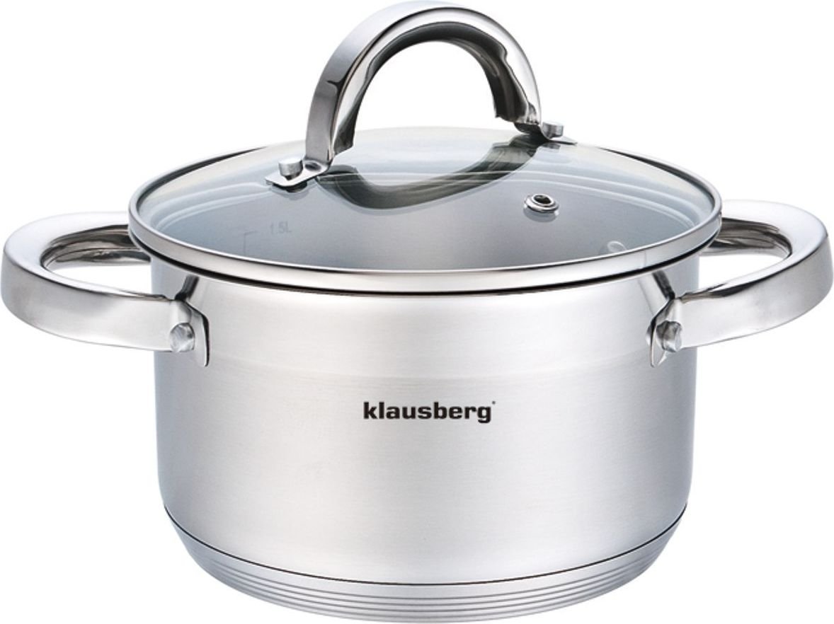 Mini Oala cu capac Klausberg KB 7122, 16cm, 1,8 litri, Fund Multistrat (5) Inox