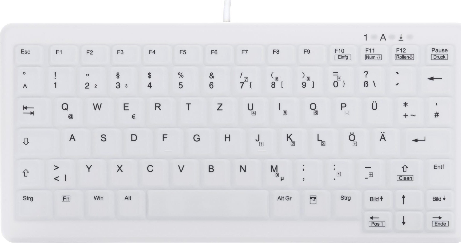 Tastatură Cherry AK-C4110 Wireless White DE (AK-C4110F-U1-W/GE)