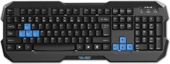 Tastatura gaming E-Blue EKM075BK Polygon, EN, cu cablu, negru